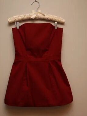 Ann Taylor Strapless Red Cocktail Dress